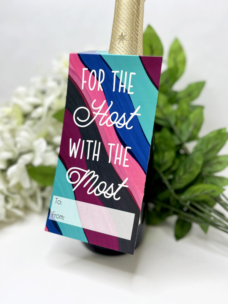 Host With The Most Wine Bottle Gift Tag Katherine Designs Co