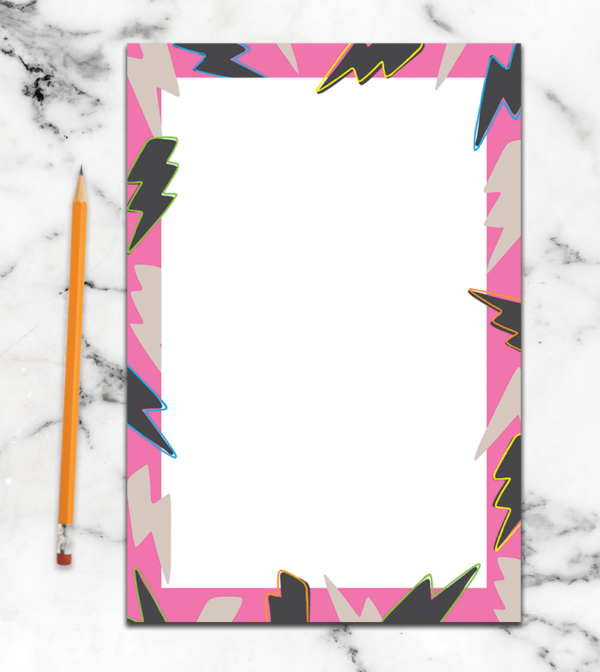 Pink Lightening Notepad