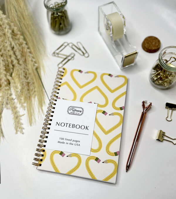 Pencil Hearts Spiral Notebook