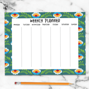 Dancing Floral weekly planner