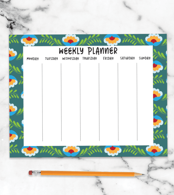 Dancing Floral weekly planner