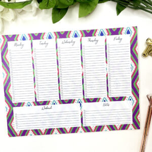 Purple Ikat weekly planner