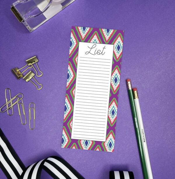 Long Skinny Purple notepad