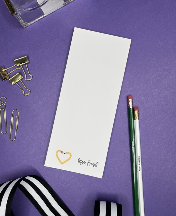 Custom Teacher notepad - Skinny Notepad gift