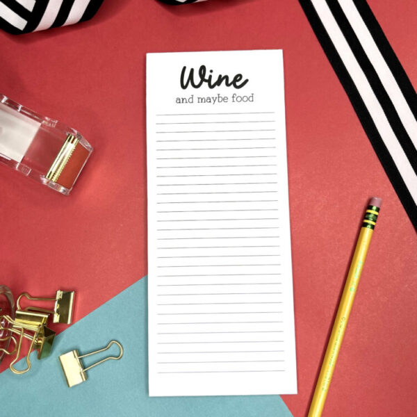 Grocery Notepad - Wine, and maybe food list notepad
