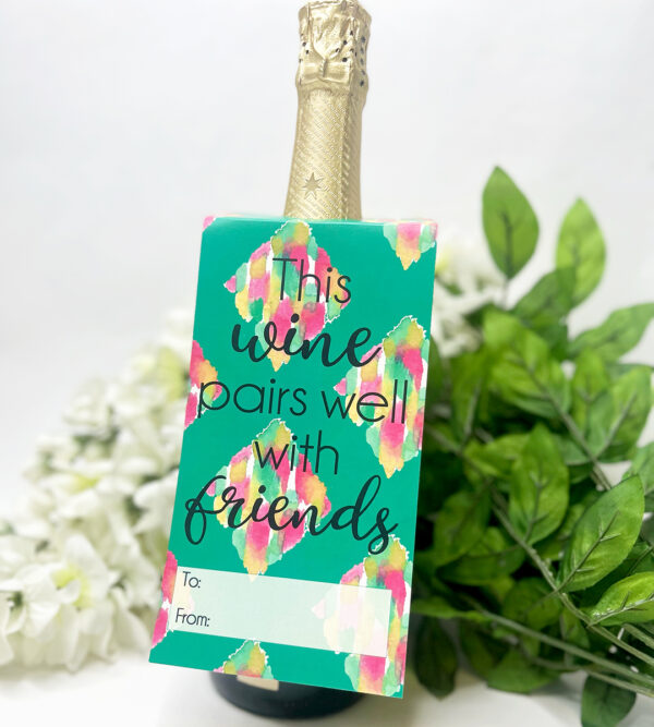 Wine Pairs Well Wine Bottle Gift Tag