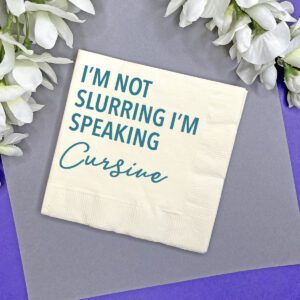 Slurring, speaking cursive - Cocktail Napkins