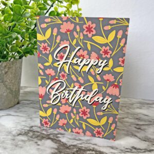 Floral Happy Birthday Greeting Card