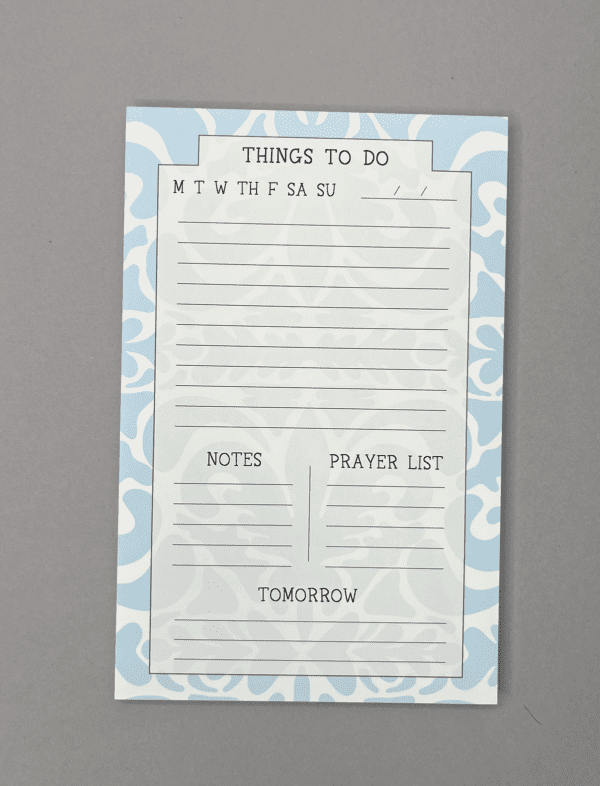Traditional Coastal Blue Damask Weekly Planner