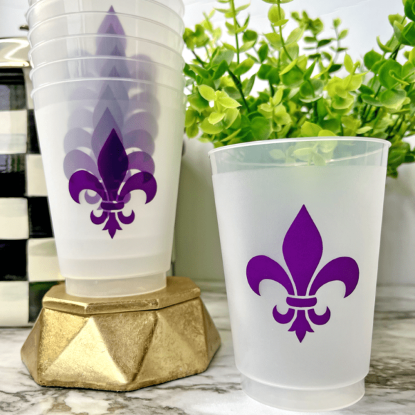 Purple Fleur de Lis Frost Flex Cups