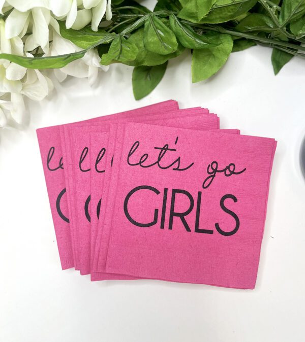 Cute cocktail napkins - Let's Go Girls Bachelorette, Girls trip