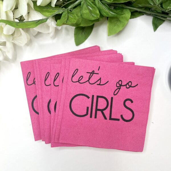 Cute cocktail napkins - Let's Go Girls Bachelorette, Girls trip