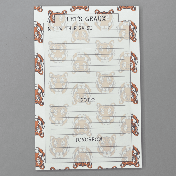 Things to Do Notepad - Tiger Face Pattern