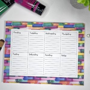 Paint Stroke 8.5 x 11 weekly planner notepad