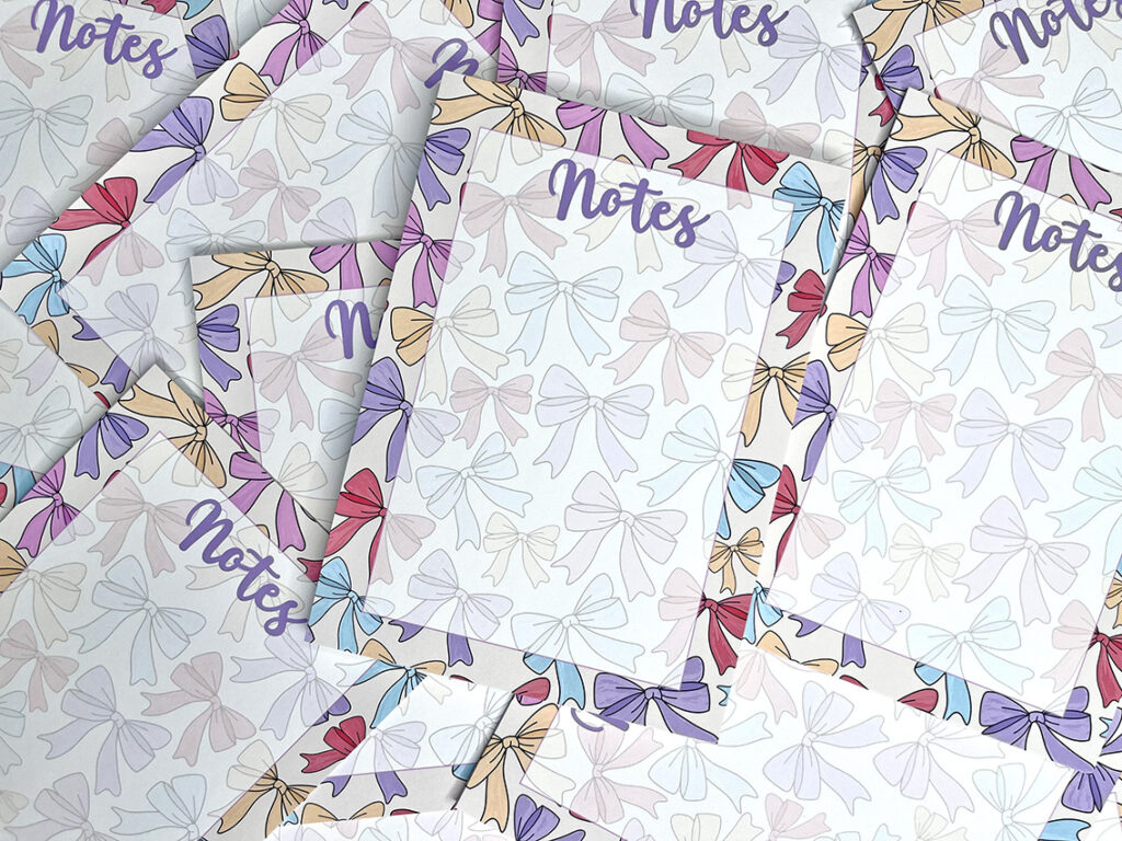 5x7 bow notepad