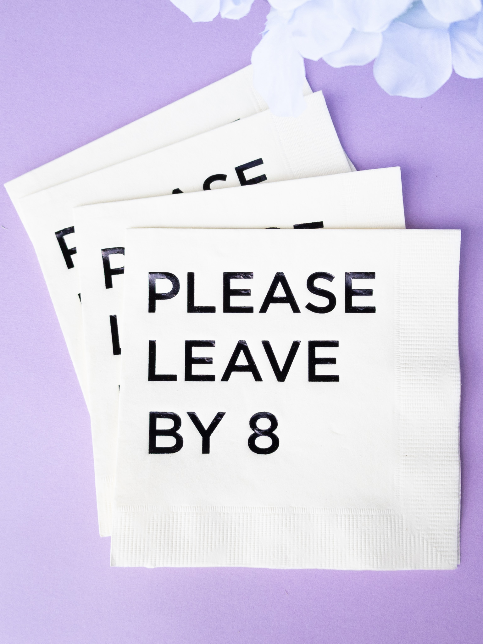 Please leave by 8 cocktail napkins in small stack