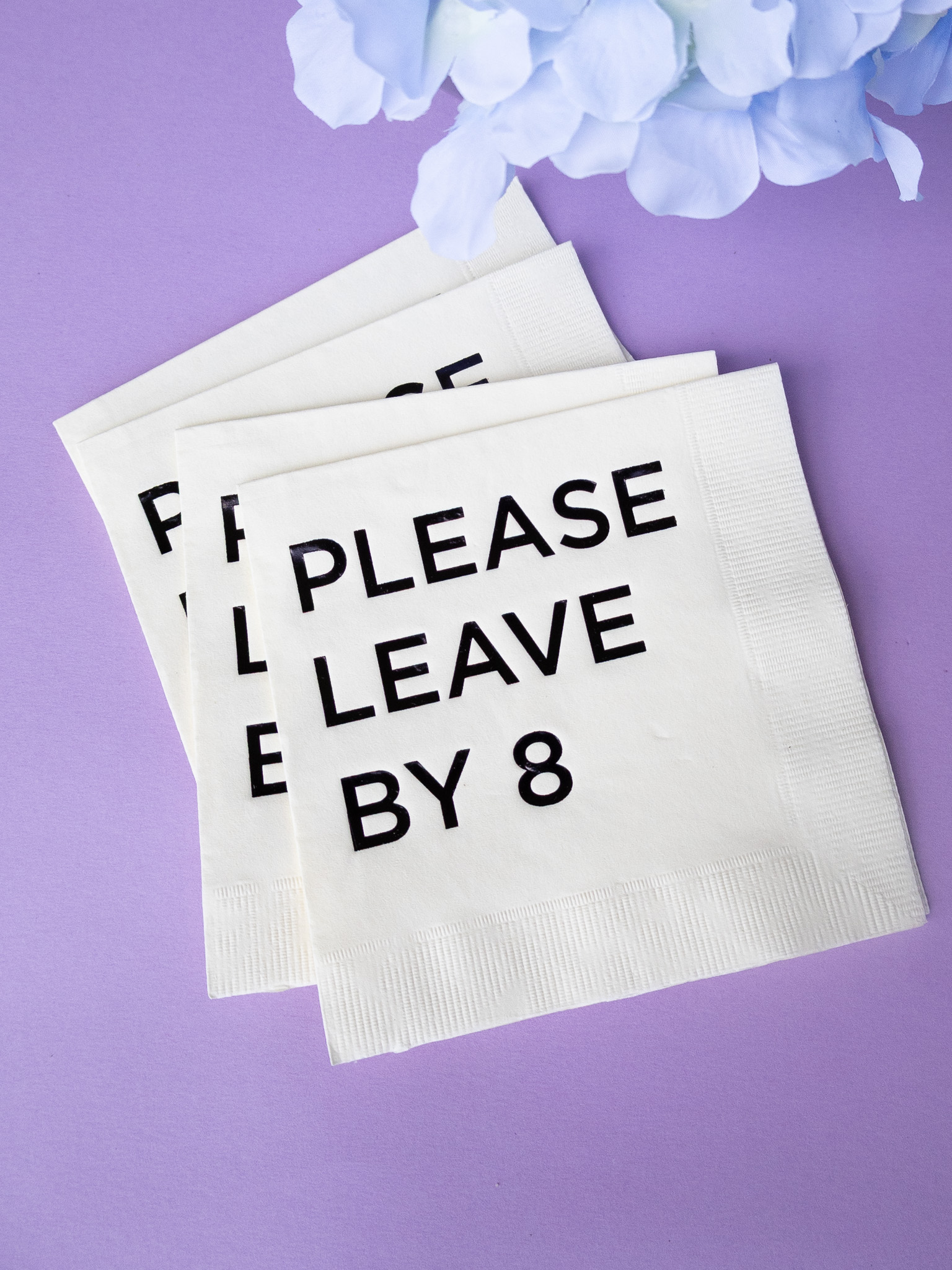 Please leave by 8 | Funny Cocktail Napkins - Image 3